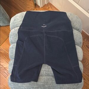 Beyond Yoga Blue Bike Shorts Moisture-Wicking Elastic Waistband